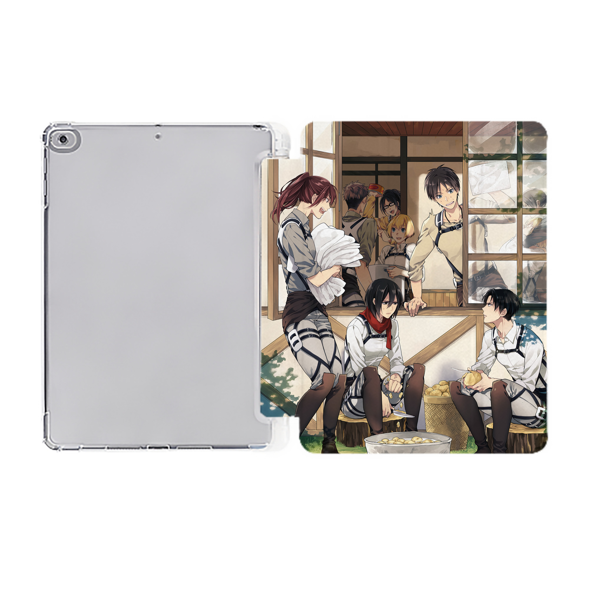 （画像用） 進撃の巨人 Attack on Titan IPad ケース ペン収納付き 三つ折りスタンド PUレザー×シリコン 対応機種9.5/10.5/10.9インチ